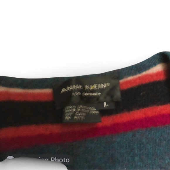 Vintage 90s Y2K Preppy Academia Lamb Wool Striped Vest Sweater Jacket Cardigan - Picture 3 of 6